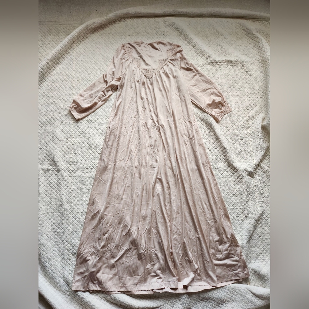 Peignoir Floor Length Champagne Robe - Picture 2 of 4
